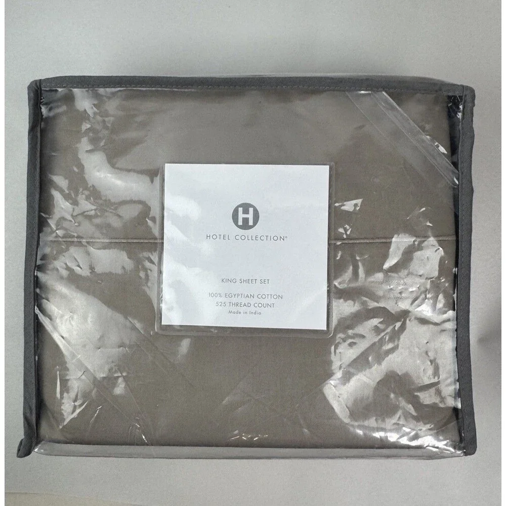 Hotel Collection 525 TC 4-Piece King Egyptian Cotton Sheet Set , Hazelnut